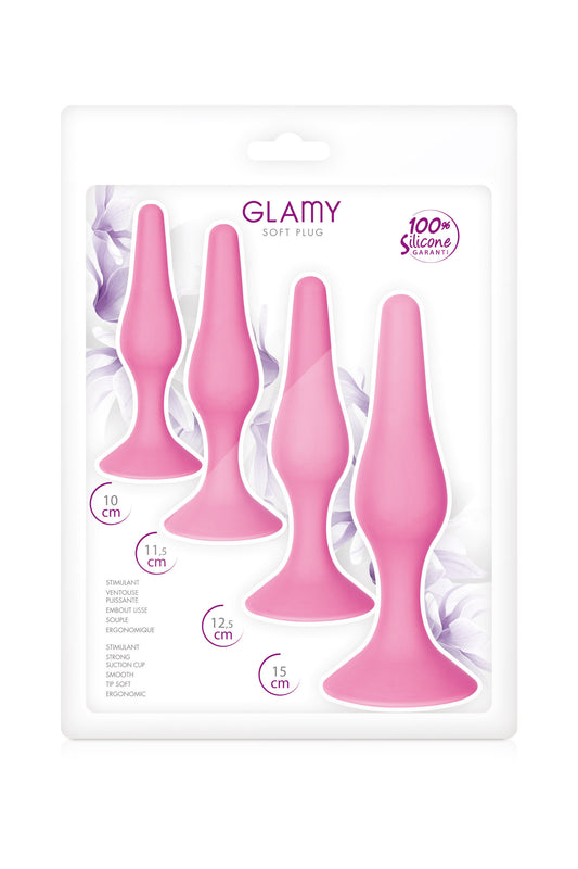 Soft Plug – Kit de 4 Plugs Anaux à Ventouse Rose