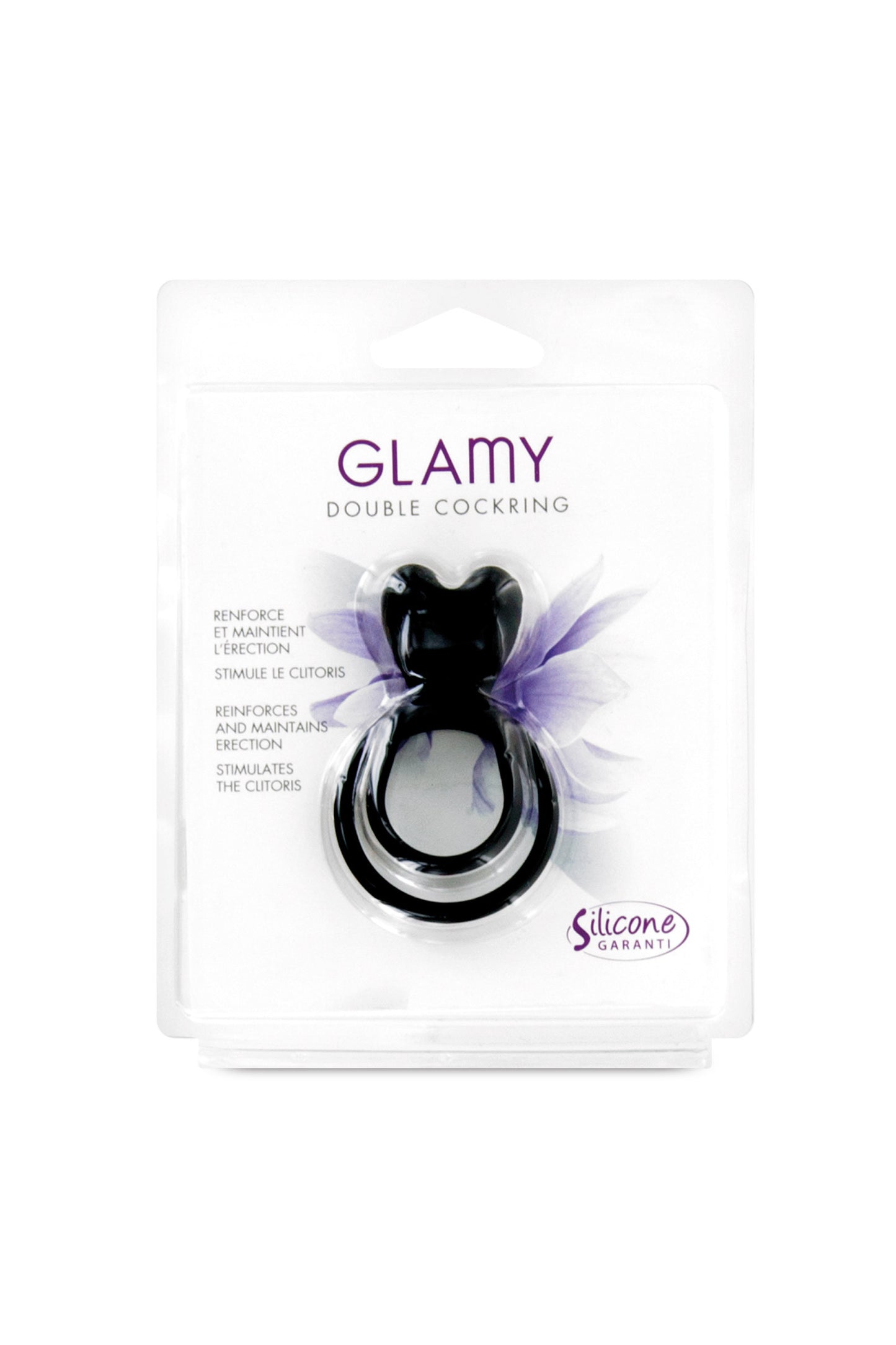 Double Cockring en Silicone Noir – Glamy