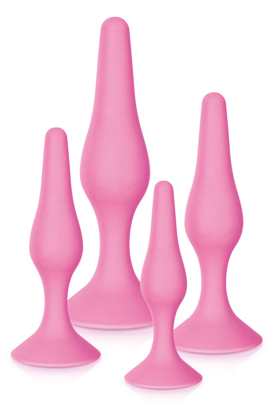 Soft Plug – Kit de 4 Plugs Anaux à Ventouse Rose