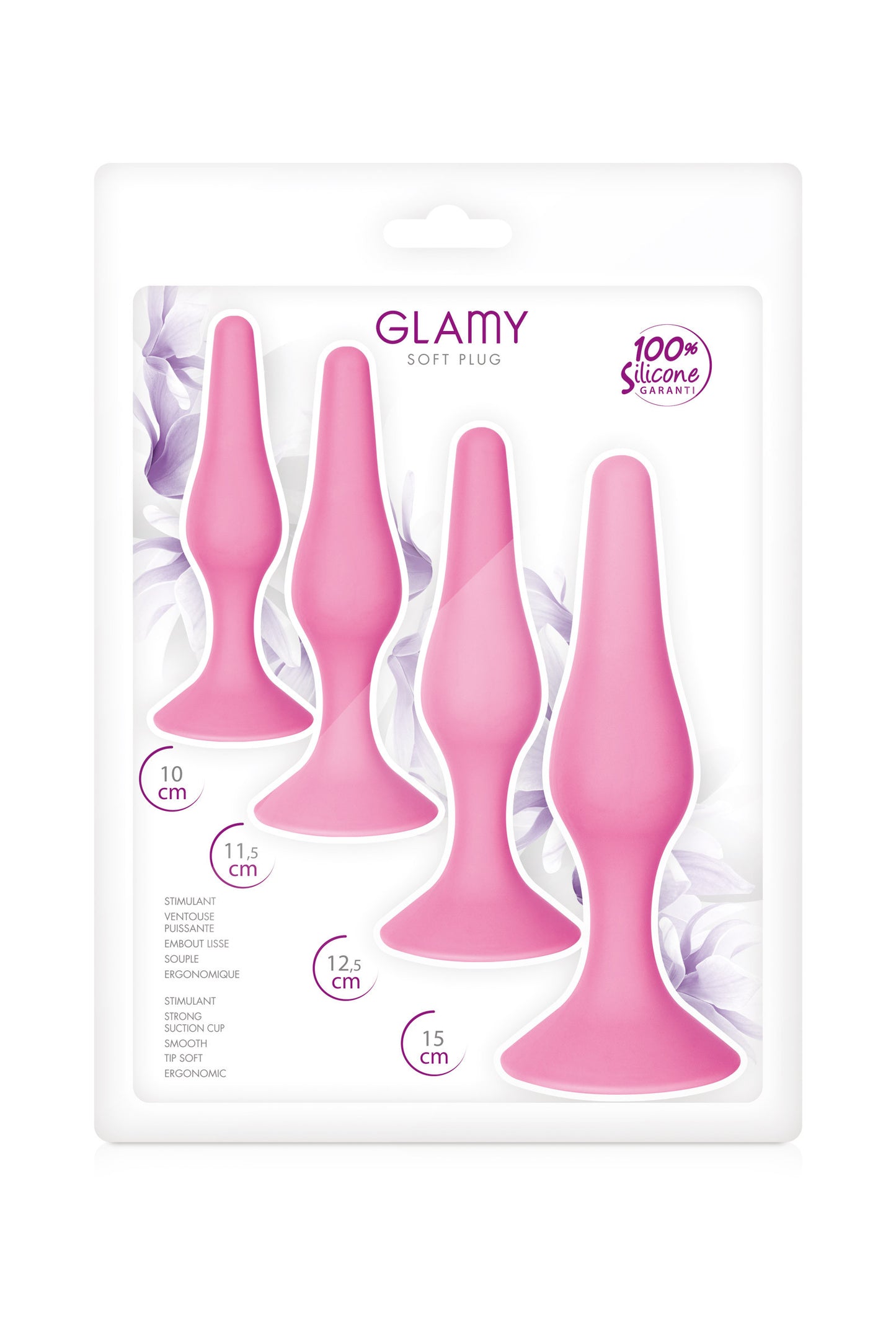 Soft Plug – Kit de 4 Plugs Anaux à Ventouse Rose