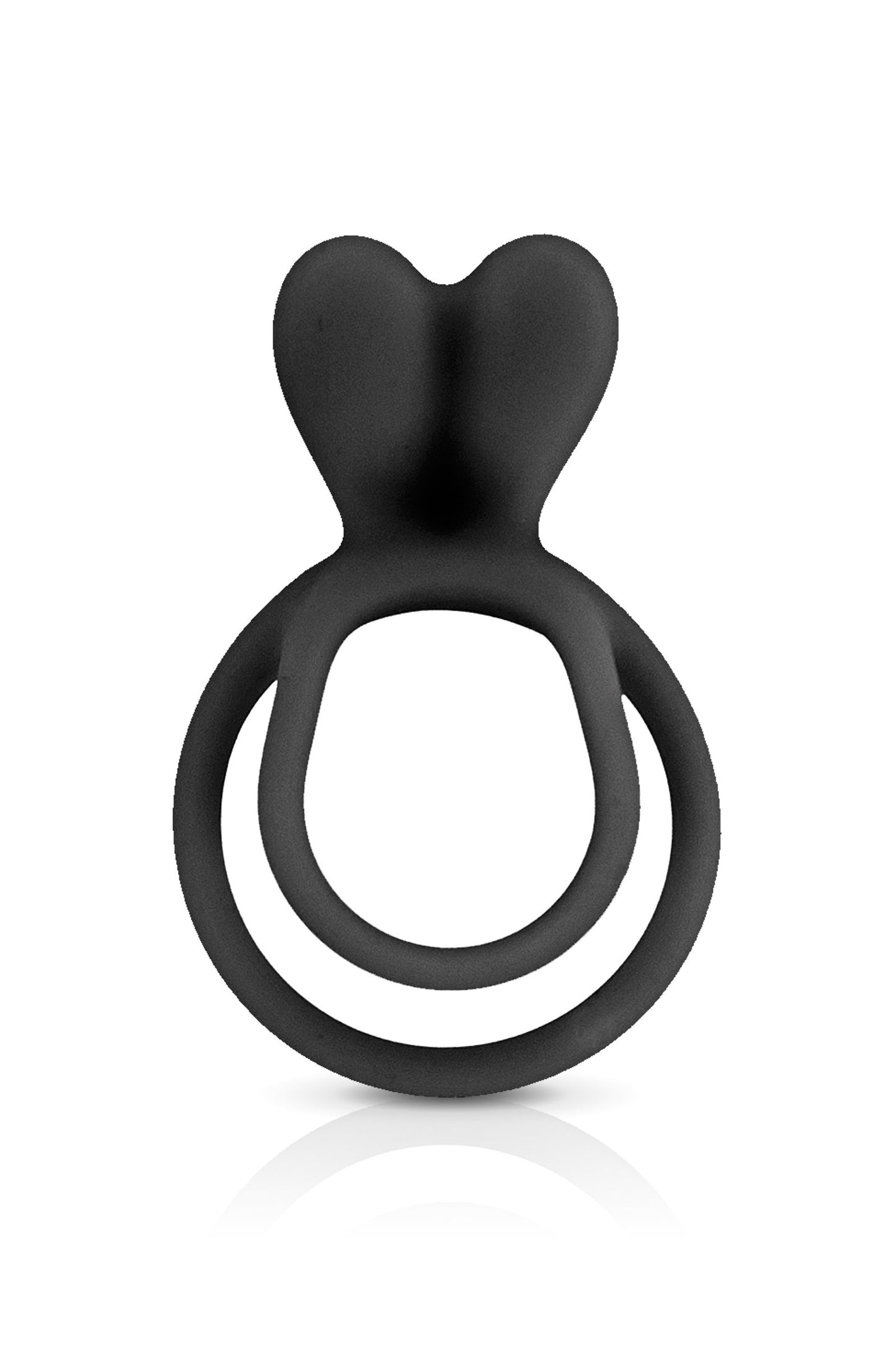 Double Cockring en Silicone Noir – Glamy
