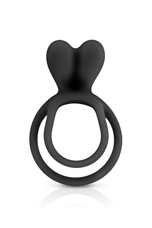 Double Cockring en Silicone Noir – Glamy
